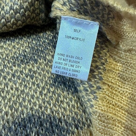 Easel Womens Yellow Tan Leopard Print Oversized Sweater Size Small - Picture 5 of 8